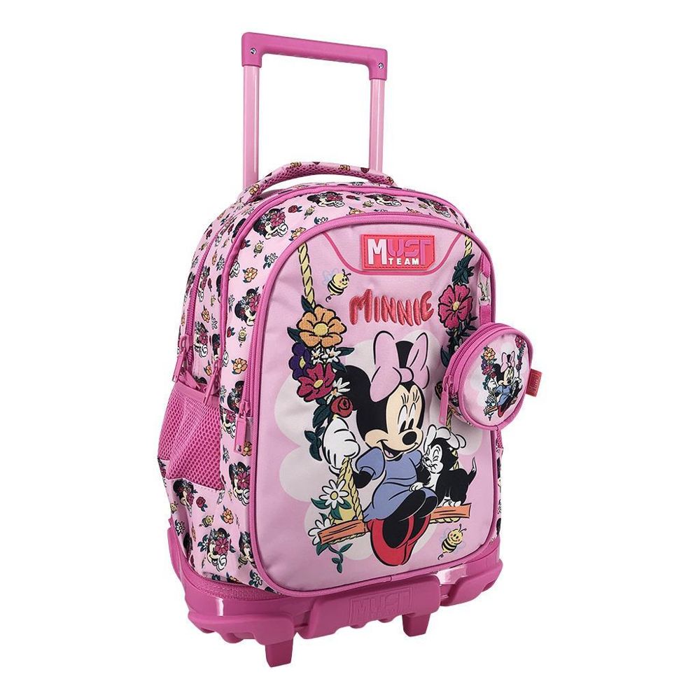 School Trolley Bag Elementary Disney Minnie Mouse Flowers Must Team 3 Compartments