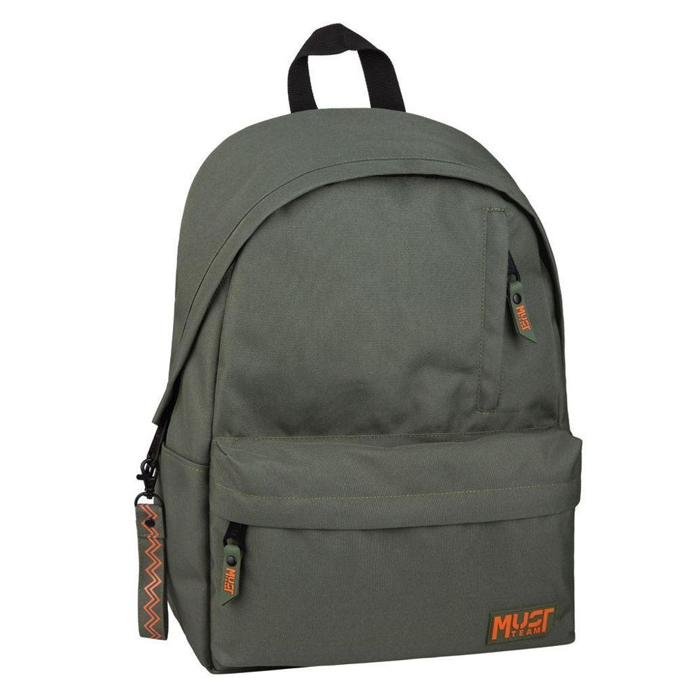 Backpack Must Team Monochrome Classic Olive with Orange 1 Main Case Olive