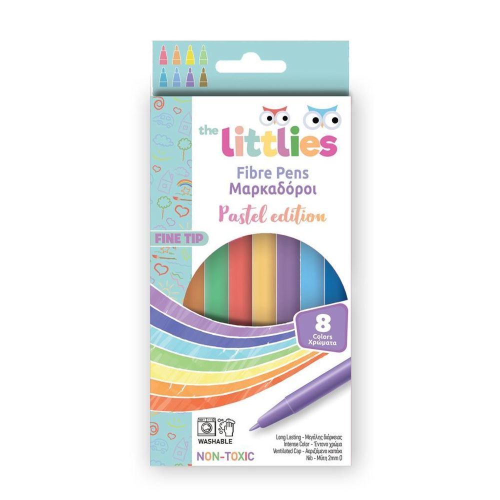 MARKERS PASTEL 8PCS FINE TIP THE LITTLIES